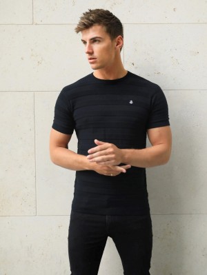 Blakely Raphello Stripe T-Shirt Schwarz | GPQJAVH-05