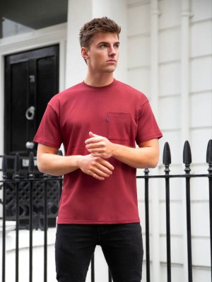 Blakely Relaxed Pocket T-Shirt Bordeaux | IOLCXRH-76