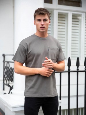 Blakely Relaxed Pocket T-Shirt Charcoal | QNCERKU-13