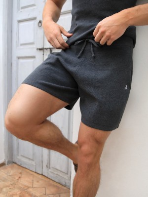 Blakely Riad Knitted Shorts Charcoal | BPSTFOD-38