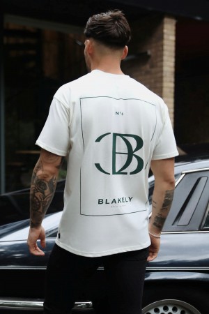 Blakely Riviera Initial Relaxed T-Shirt Ivory | ZGAQNMV-31