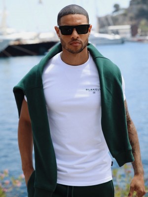 Blakely Riviera Initial T-Shirt Weiß | FJEBULS-09
