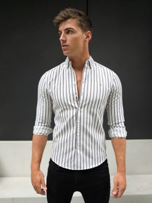 Blakely Savona Stripe Shirt Braun | DXARWFK-57