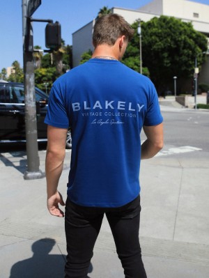 Blakely Sports Club Relaxed T-Shirt Blau | EKJMAZL-17