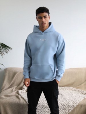Blakely Statement Relaxed Hoodie Blau | BRZSJLC-28