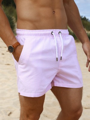 Blakely Striped Swim Shorts Rosa | VPXSKQJ-45