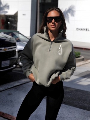 Blakely Studio 1/4 Zip Jumper Olivgrün | OVKFTUX-62