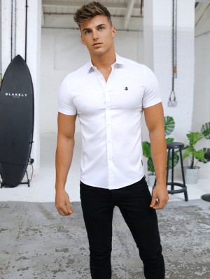 Blakely Sydney Short Sleeve Shirt Weiß | YENQJGV-91