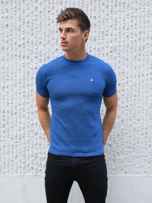 Blakely Toulon Textured T-Shirt Blau | UDZLNGJ-08