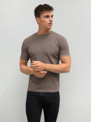 Blakely Toulon Textured T-Shirt Braun | KTZVMDI-58