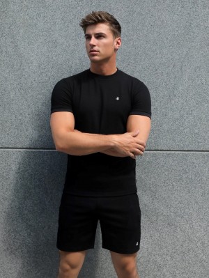 Blakely Toulon Textured T-Shirt Schwarz | UHKMRCQ-37