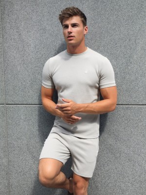 Blakely Toulon Textured T-Shirt Stone | OGFYKNR-91