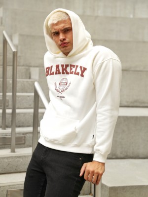 Blakely Varsity Relaxed Hoodie Weiß | XBONPKE-64