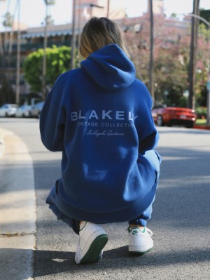 Blakely Women's Sports Club Relaxed Hoodie Blau | UTKYJAZ-24