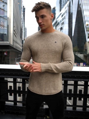 Blakely Yardley Knit Jumper Tan | POJFMYC-37