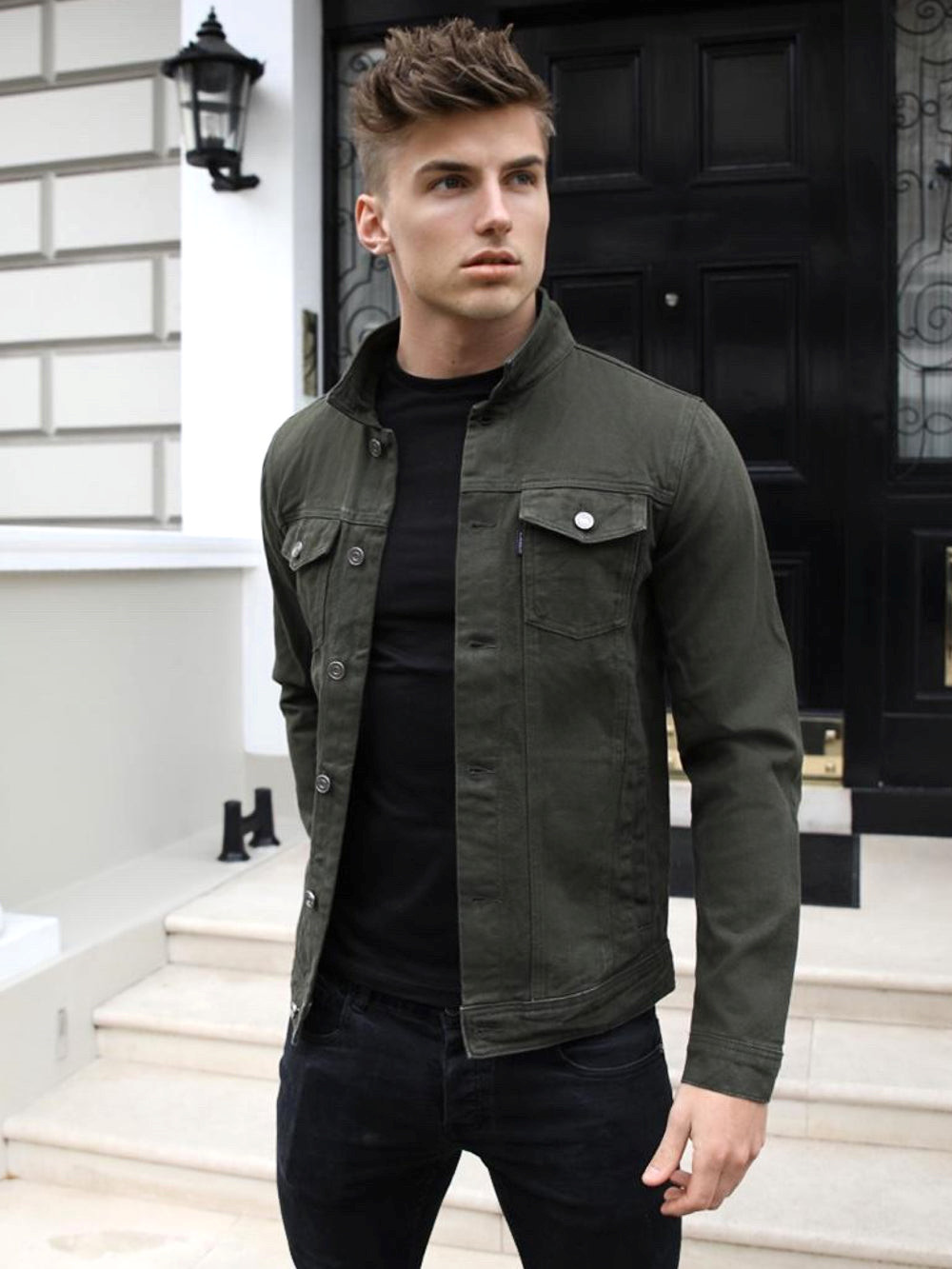 Blakely Alberta Denim Jacket Khaki Grün | MOUNDXL-51