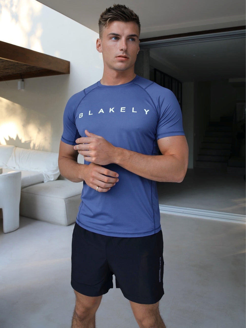 Blakely Alert Gym T-Shirt Blau | WMPXBVC-62