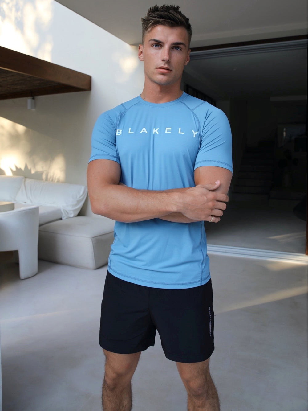 Blakely Alert Gym T-Shirt Hellblau | BVSCZQO-87