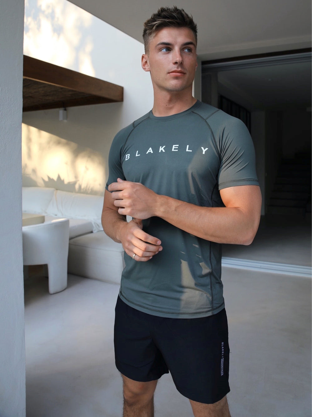 Blakely Alert Gym T-Shirt Khaki Grün | PXKMOEI-72