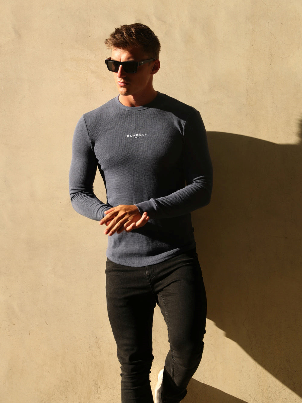 Blakely Alezio Textured Jumper Blau | CNQALFJ-16
