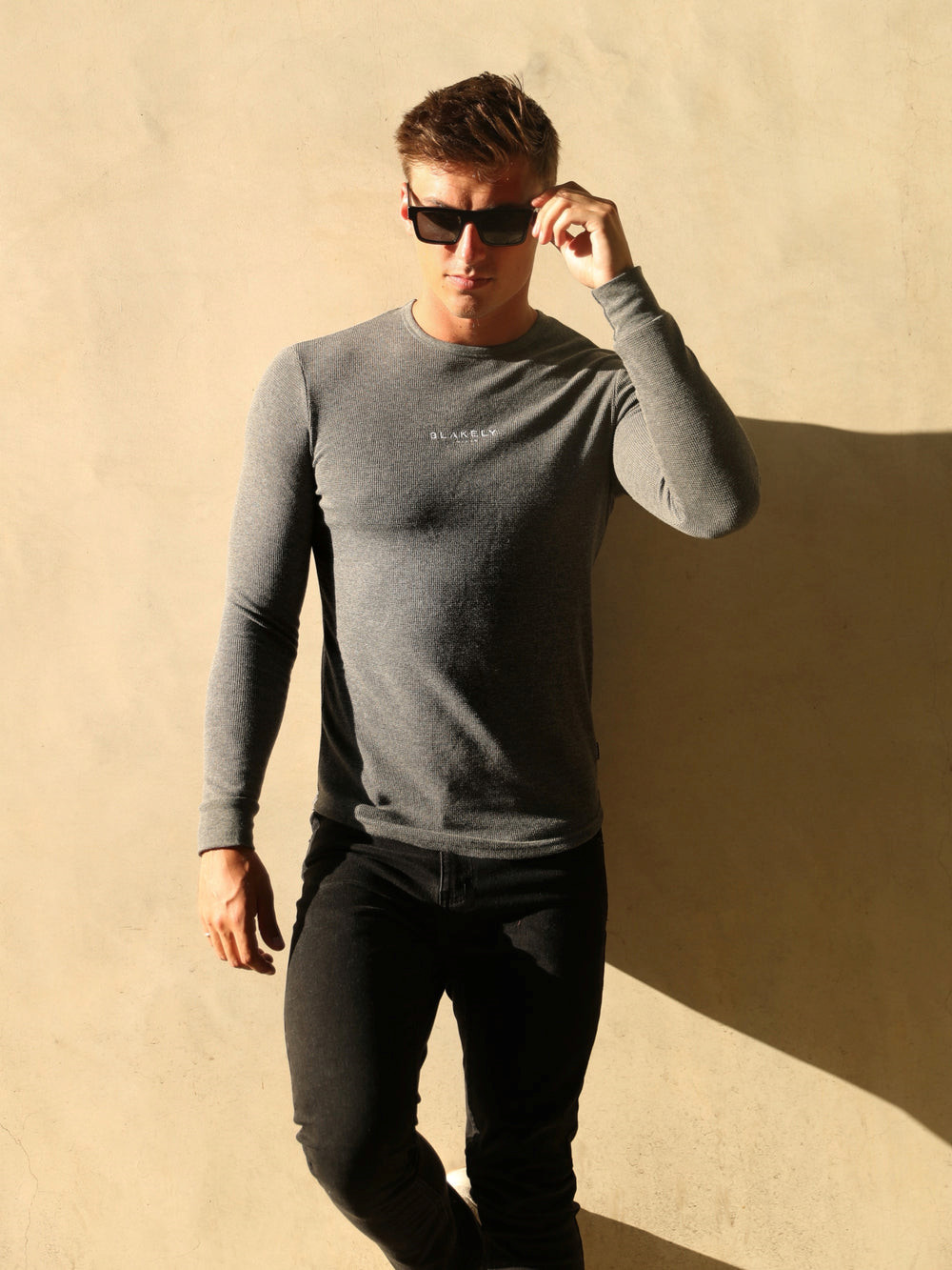 Blakely Alezio Textured Jumper Charcoal | SDWFUZE-10