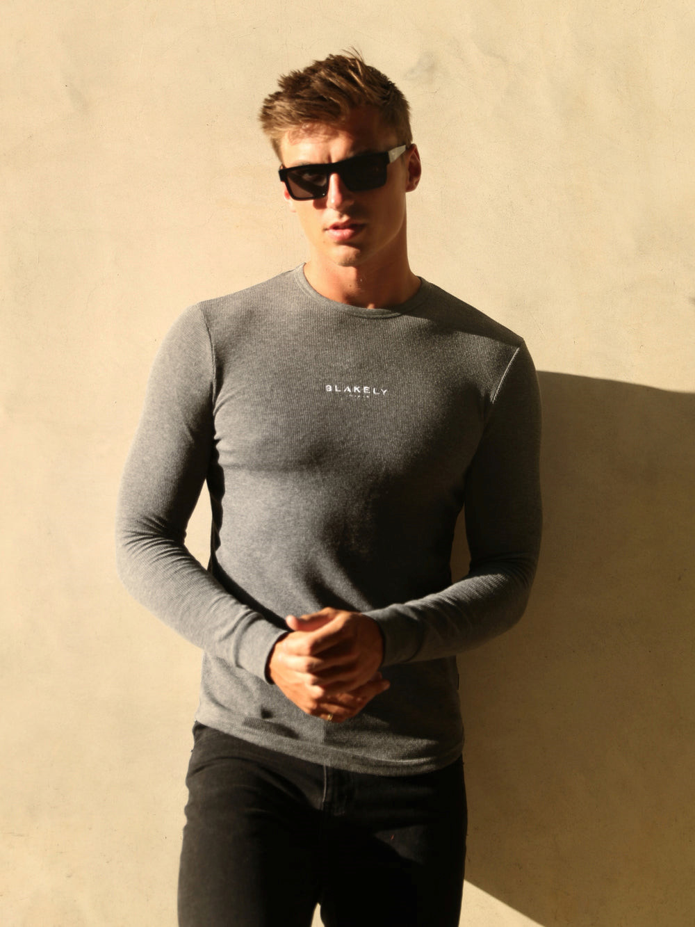 Blakely Alezio Textured Jumper Charcoal | SDWFUZE-10