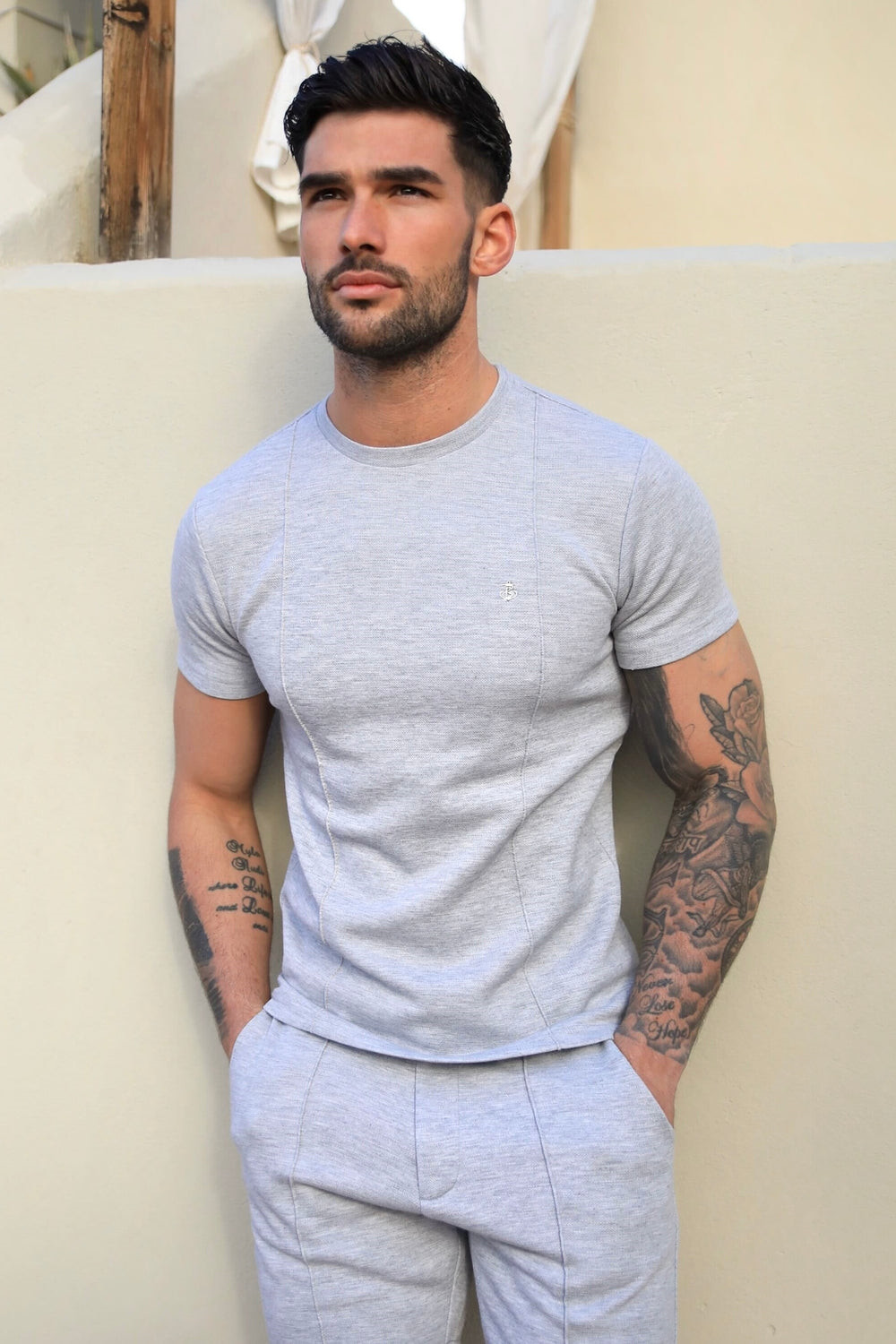 Blakely Amezri Seamline T-Shirt Hellgrau | UHXTDER-06