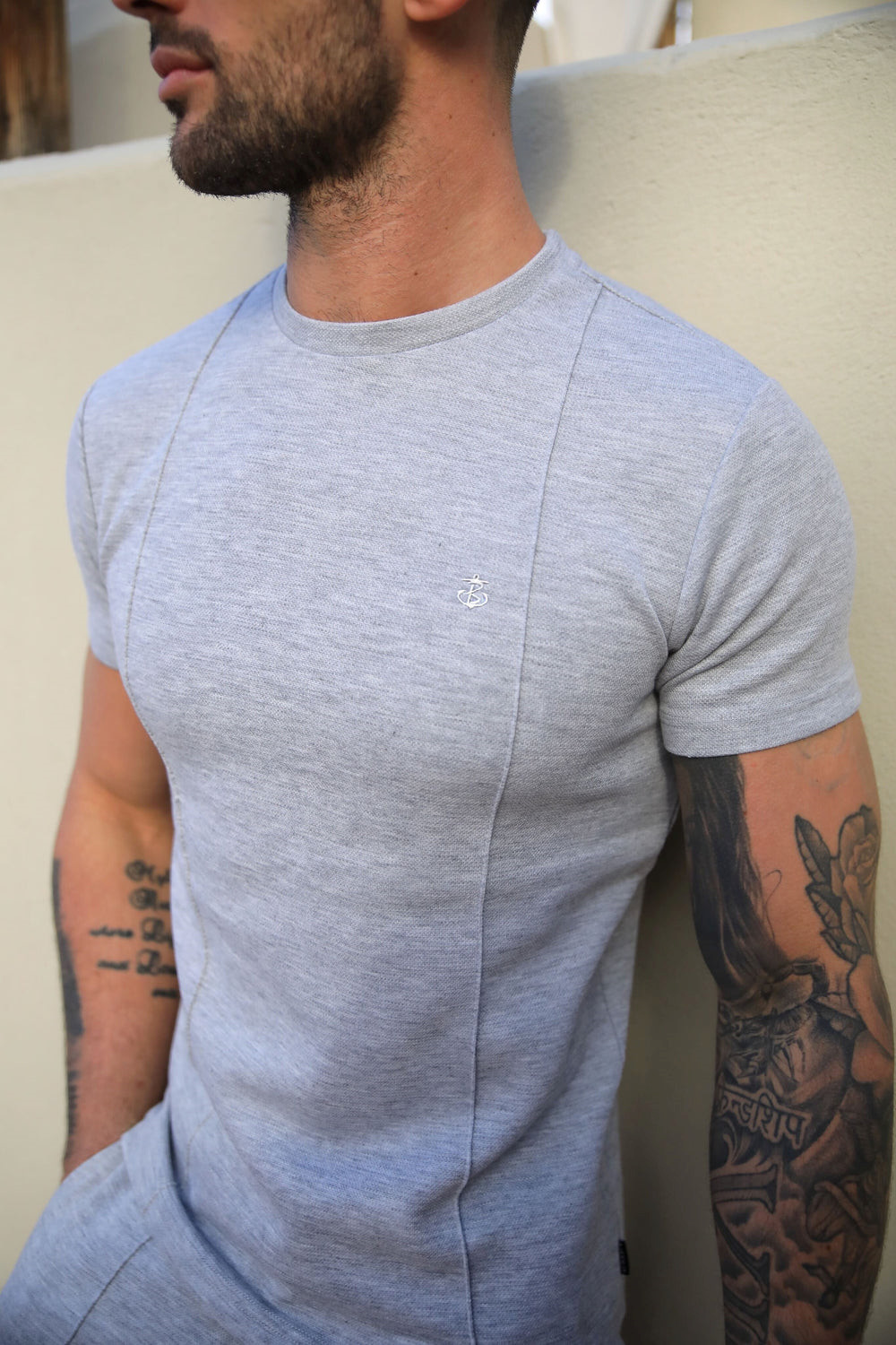 Blakely Amezri Seamline T-Shirt Hellgrau | UHXTDER-06