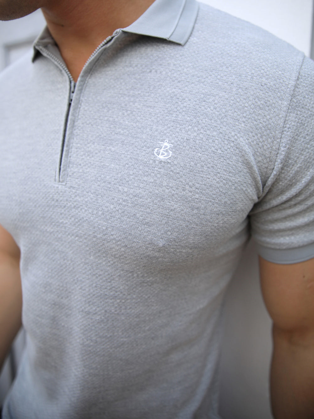 Blakely Amot Textured Polo Shirt Hellgrau | HZSQOGL-43