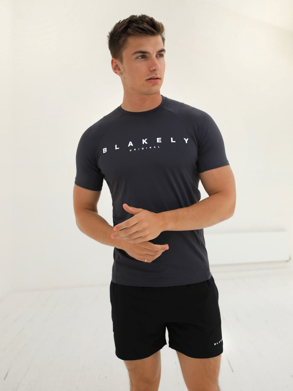 Blakely Apex Active T-Shirt Charcoal | HPSNJRU-32
