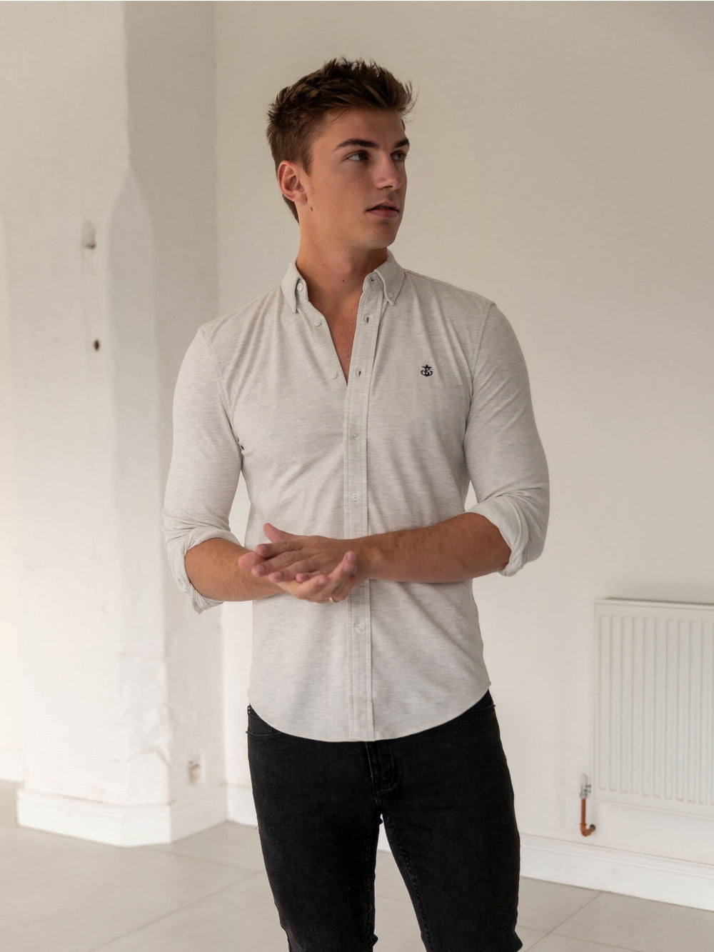 Blakely Arlo Soft Stretch Shirt Grau | GOZIYSV-52
