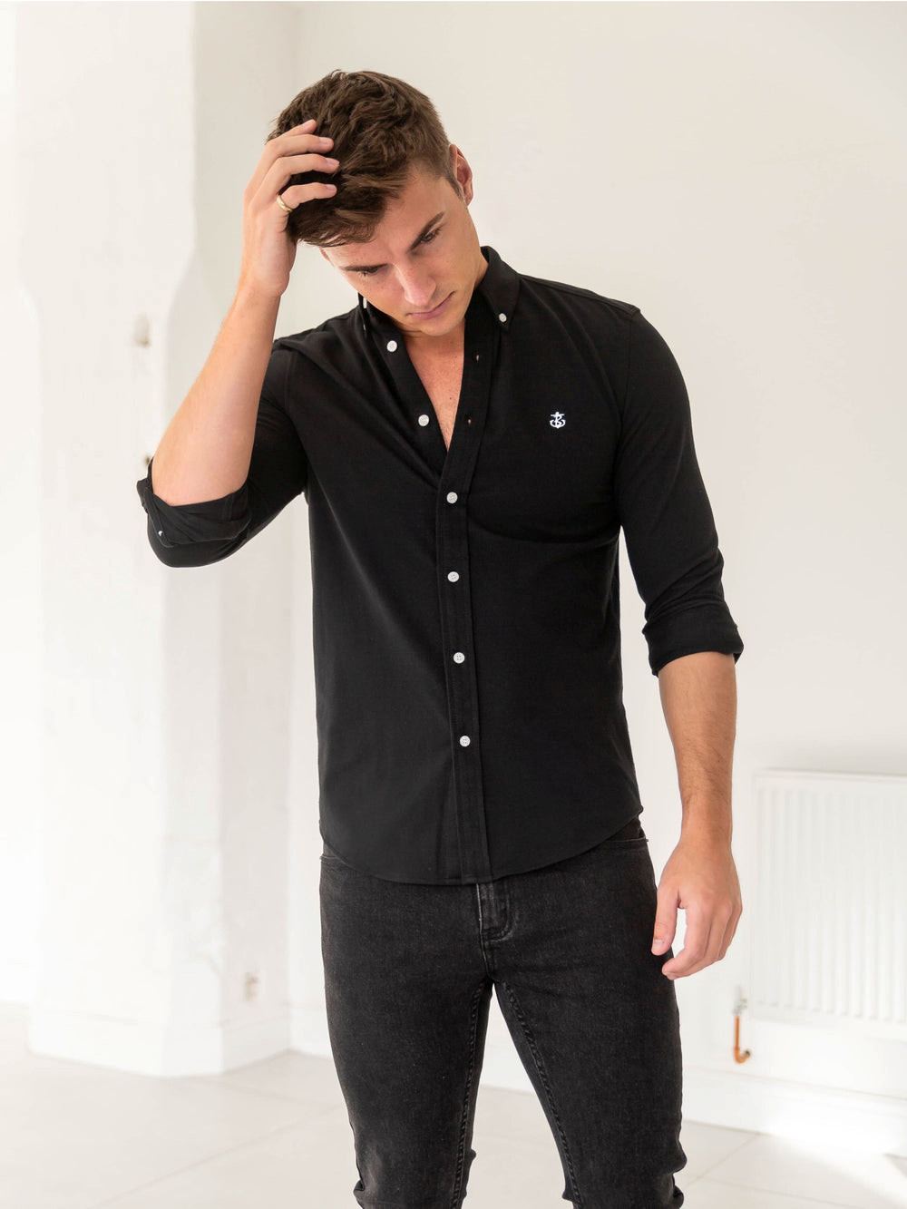 Blakely Arlo Soft Stretch Shirt Schwarz | XGFEVIC-29