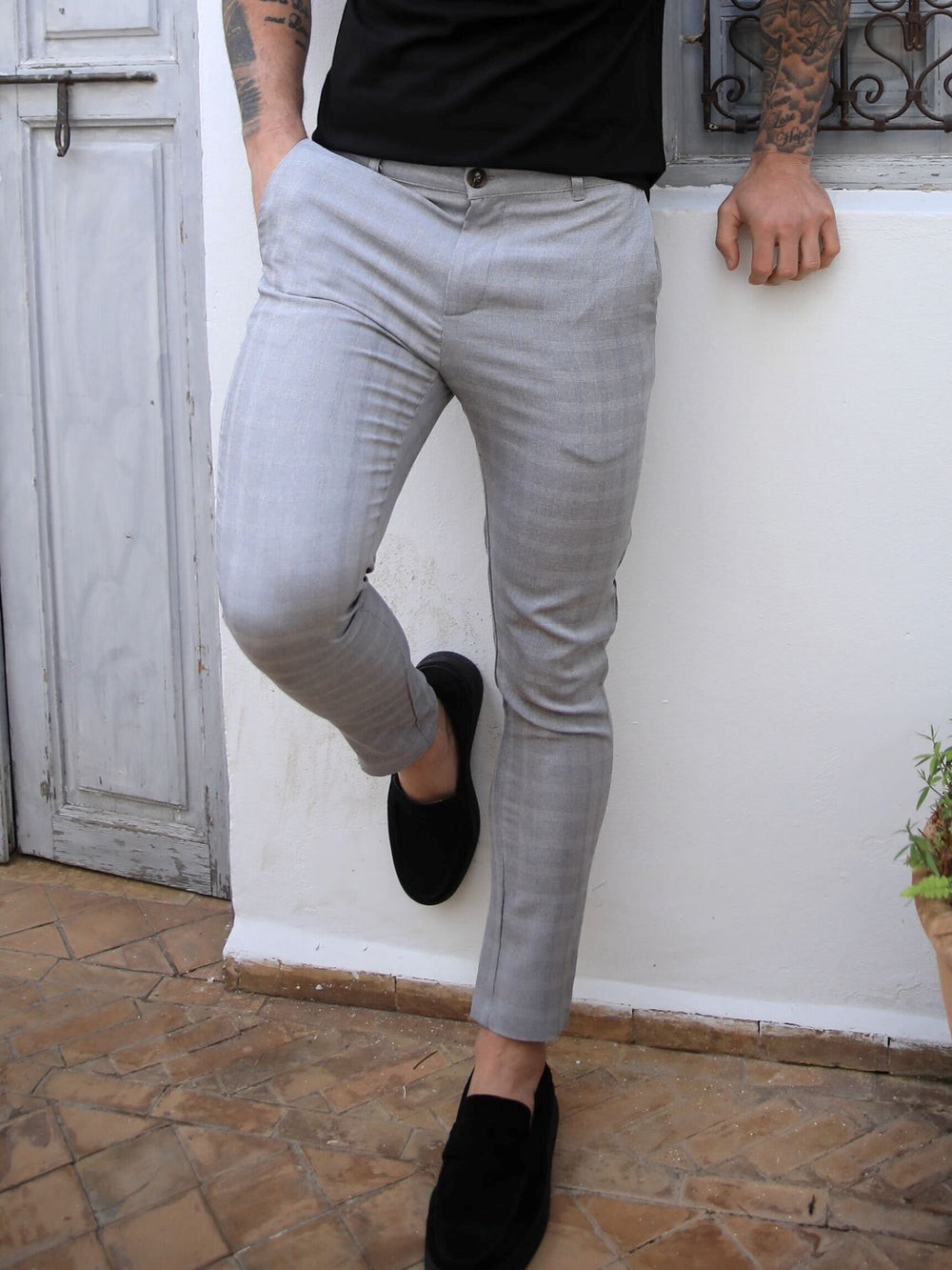 Blakely Assaki Checked Trousers Grau | GXNKAWS-36