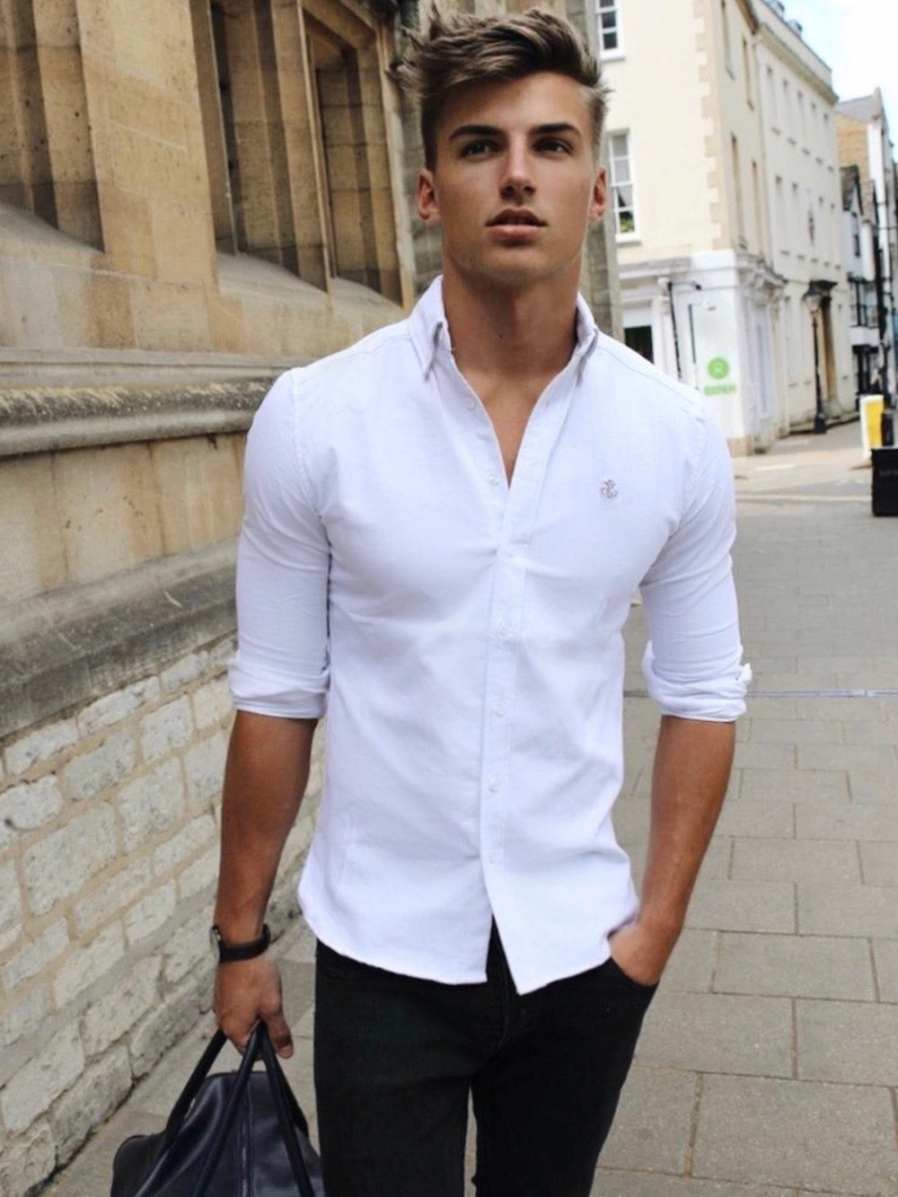 Blakely Aylsham Fitted Stretch Shirt Weiß | DMBUEKT-02