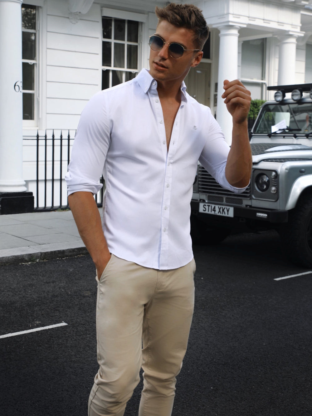 Blakely Aylsham Fitted Stretch Shirt Weiß | DMBUEKT-02