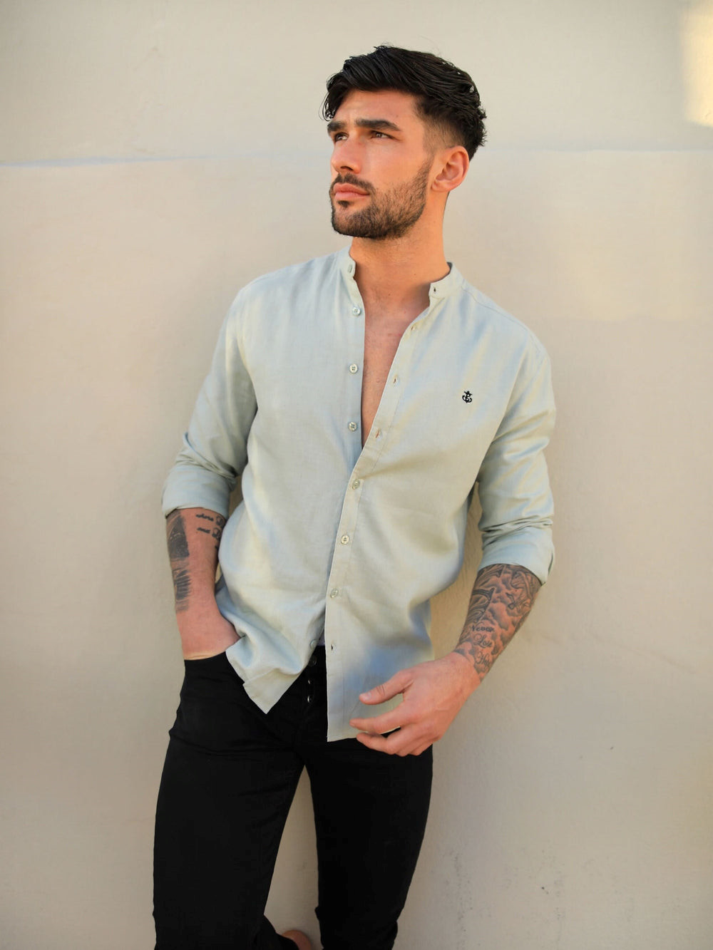 Blakely Berkane Linen Shirt Grün | EFNCQZM-09