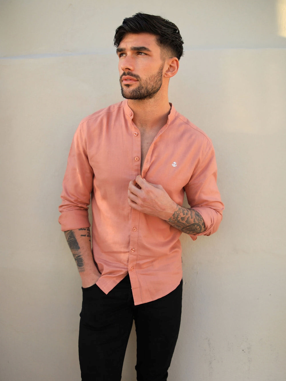 Blakely Berkane Linen Shirt Terracotta | LBYTOHZ-16