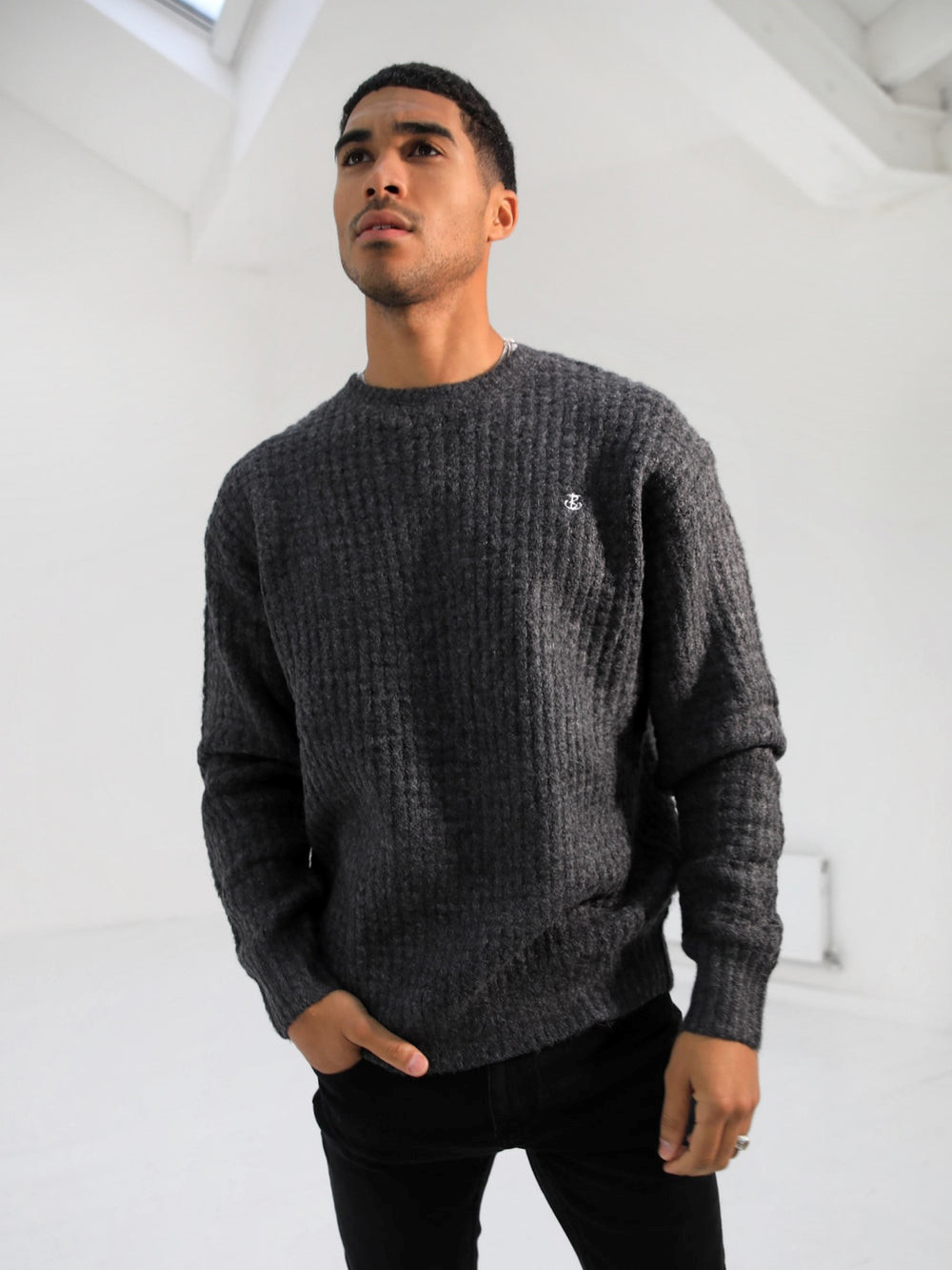 Blakely Burford Knit Jumper Charcoal | YSAMGFL-25