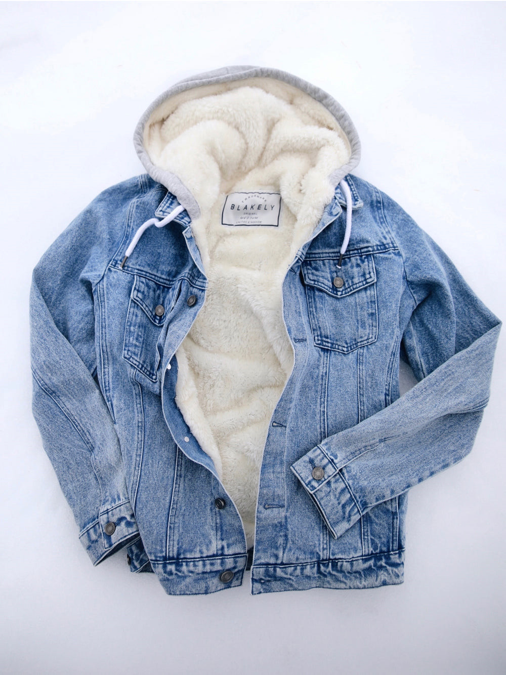 Blakely Camden Hooded Denim Jacket Hellblau | RLIEBKN-53