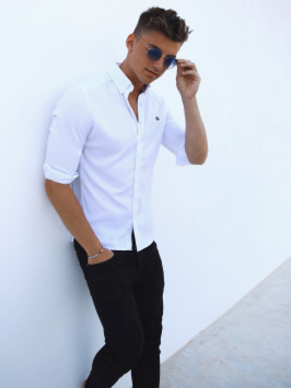 Blakely Caspian Fitted Stretch Shirt Weiß | KEONVDP-78