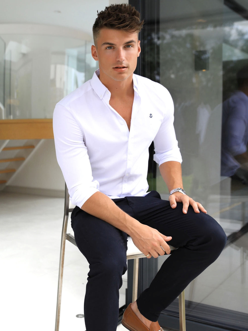 Blakely Caspian Fitted Stretch Shirt Weiß | KEONVDP-78