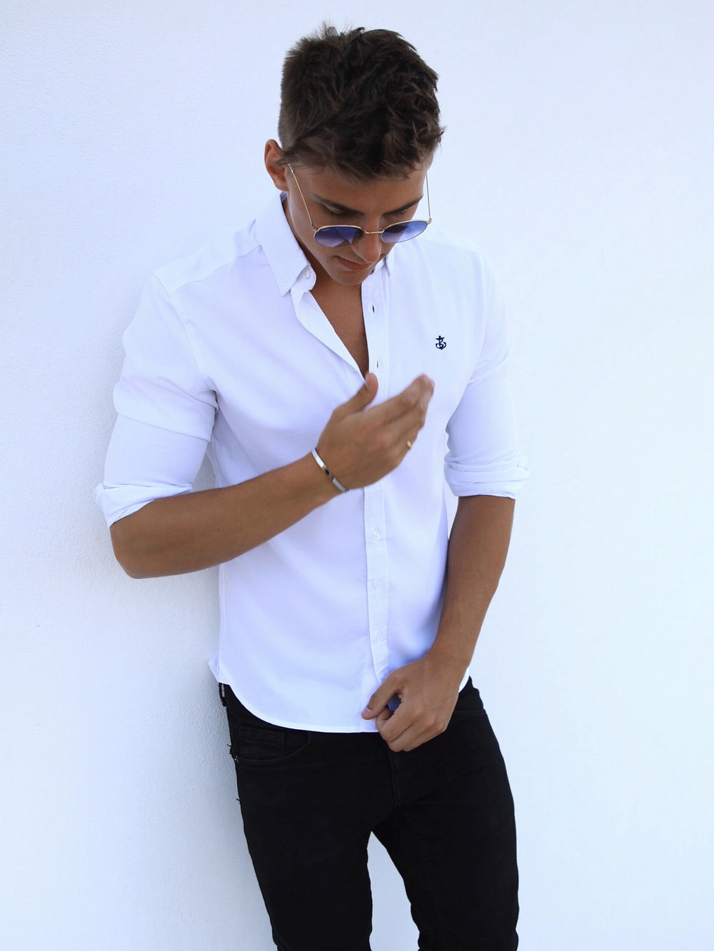 Blakely Caspian Fitted Stretch Shirt Weiß | KEONVDP-78