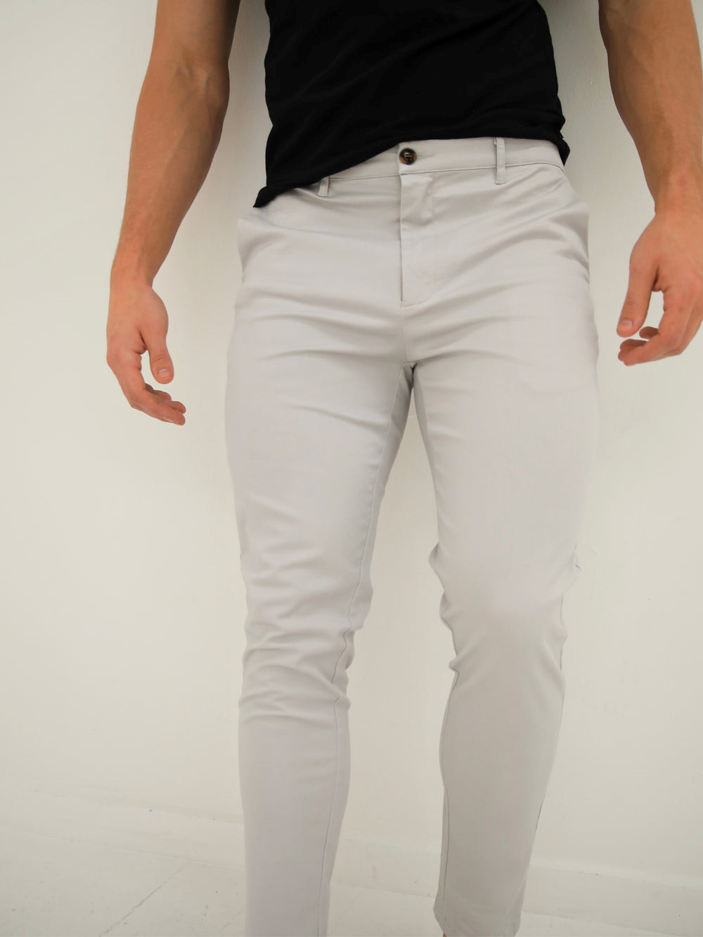 Blakely Cavill Slim Fit Tailored Chinos Stone | ESGOBVU-74
