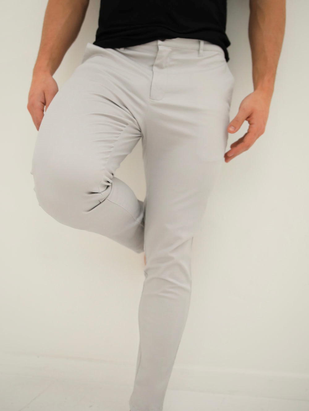 Blakely Cavill Slim Fit Tailored Chinos Stone | ESGOBVU-74
