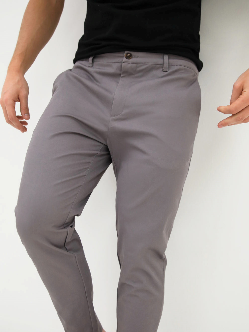 Blakely Cavill Slim Fit Tailored Chinos Grau | HTANFUR-98