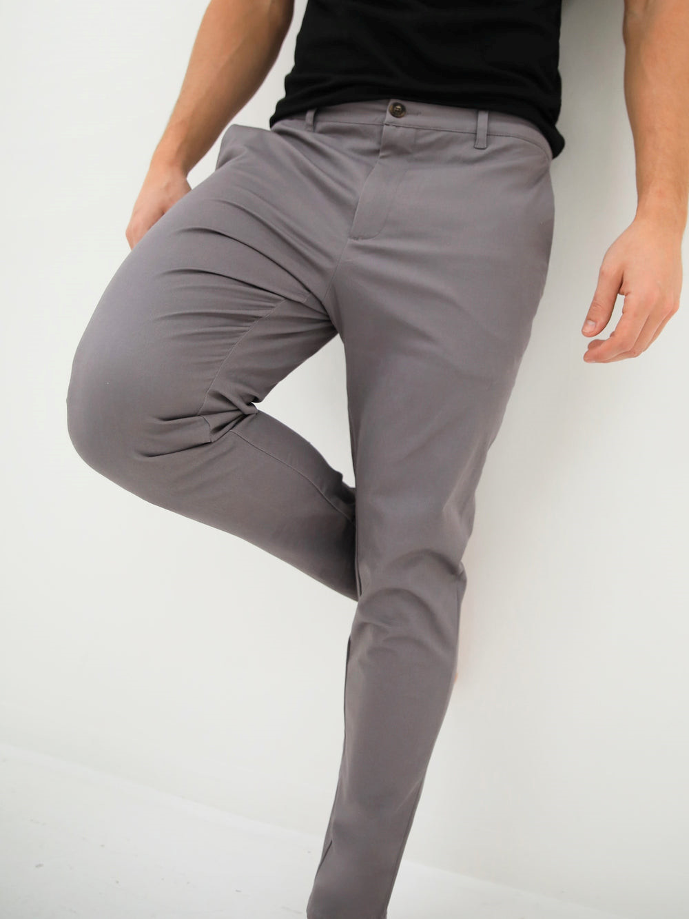Blakely Cavill Slim Fit Tailored Chinos Grau | HTANFUR-98