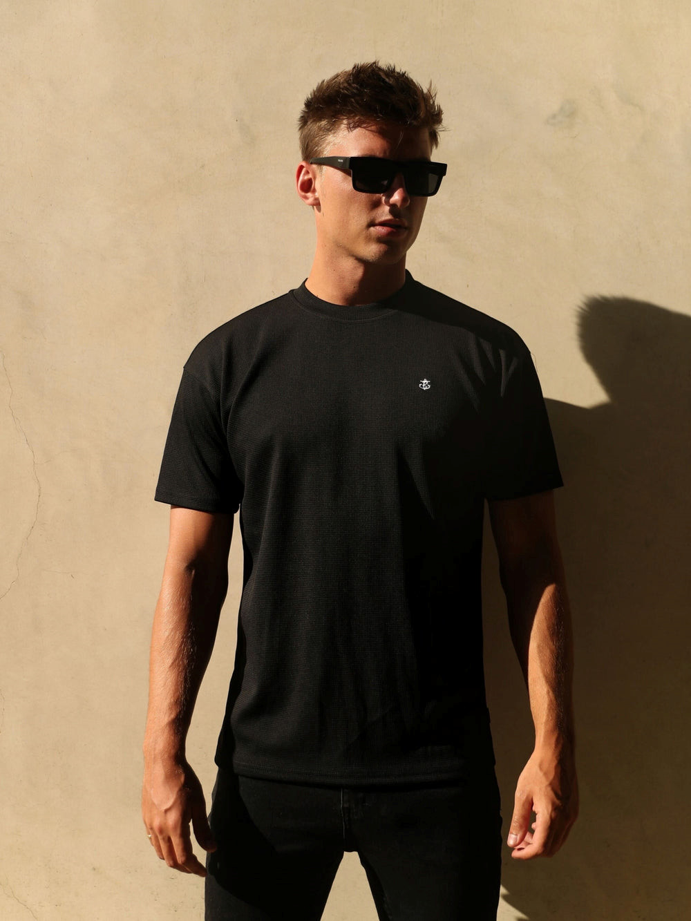 Blakely Ceuta Textured Oversized T-Shirt Schwarz | VSHRGFC-75