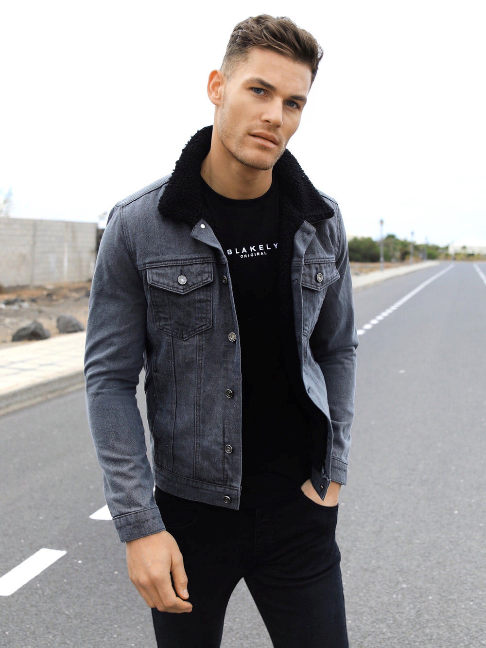 Blakely Daytona Denim Jacket Grau | GWHXYFO-81