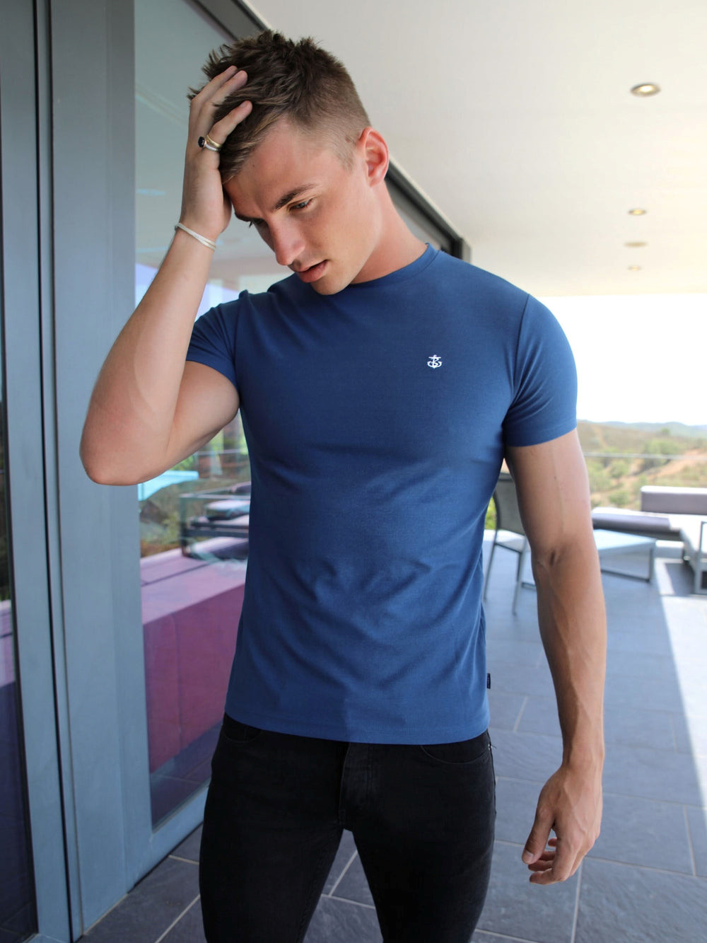 Blakely Eli T-Shirt Dunkelblau | ZHFSQMU-16