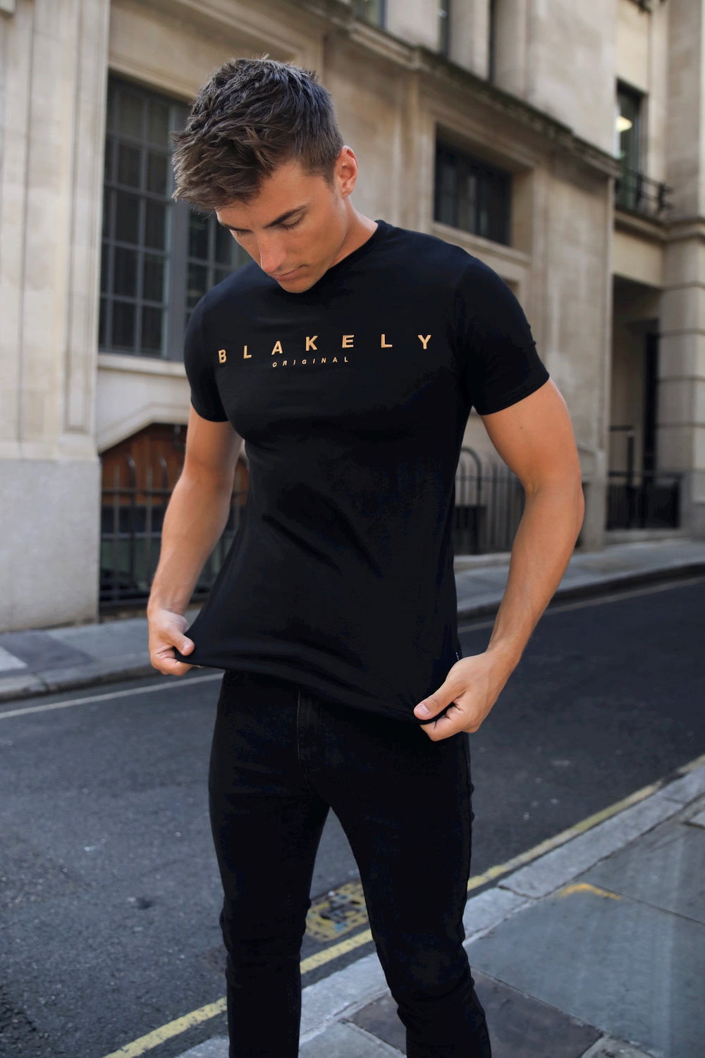 Blakely Goldcross T-Shirt Schwarz | FAYMVRO-09